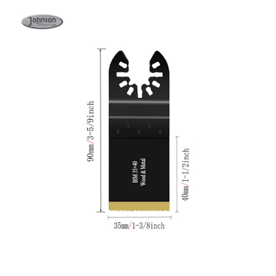 35mm 1-3/8" Bi-metal Titanio revestido Oscilante Multi herramienta de la hoja de sierra para el corte de plástico de madera de uñas de metal