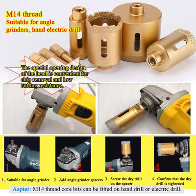 El vacío M14 soldó 35m m Diamond Core Drill Bits Set para la porcelana