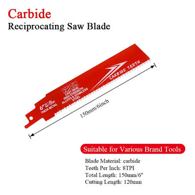 6 pulgadas Bi-Metal OEM Reciprocating Saw Blade Industrial para el metal hierro fundido aleación de acero Sawzall hoja de carburo
