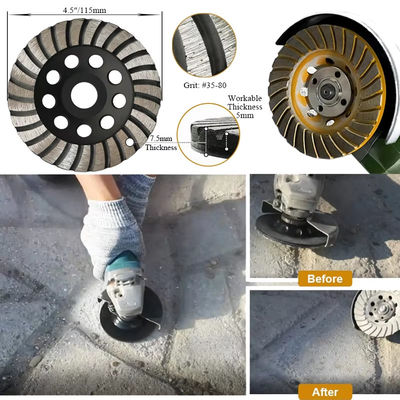 Hacia fuera arena de las muelas abrasivas del diamante de la taza del diámetro 125m m Turbo # 60/80 para la piedra o el hormigón