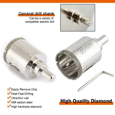 Vidrio de los cortadores 80m m Diamond Core Drill Bits For del hueco de la teja
