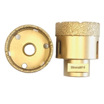 el vacío de 4pcs M14 50m m soldó saltar de Diamond Tools Drill Bit Minimal