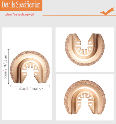 carburo Diamond Multi-Tool Oscillating Saw Blade del círculo de 63m m semi para la albañilería, la lechada, la teja y la mampostería seca